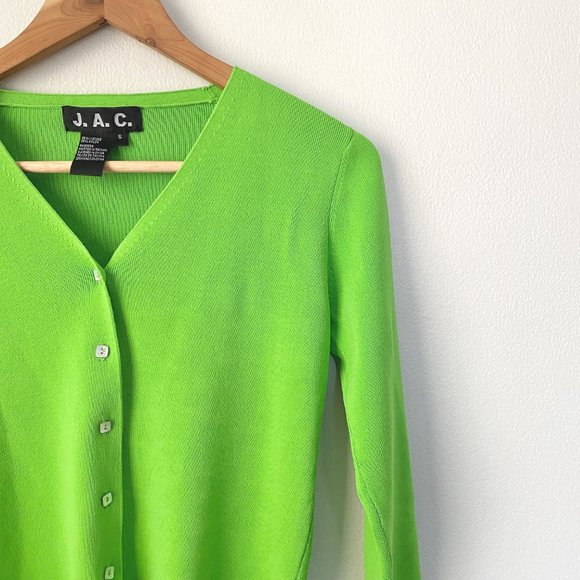 Lime Green Cardigan - Picture 7 of 8